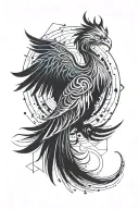 phoenix rising from the ashes tattoo design idea