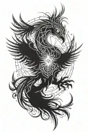 phoenix rising from the ashes tattoo design idea