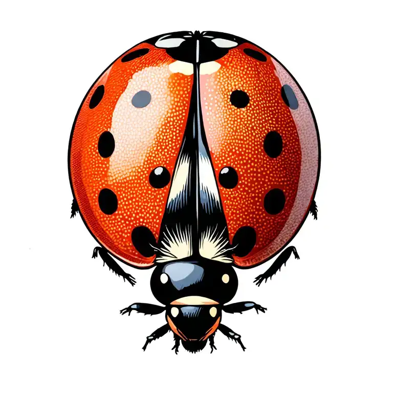 Ladybug flying tattoo design idea