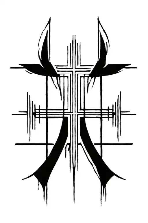 cross reverse cross tattoo design idea