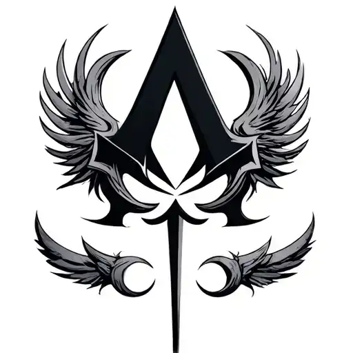 assassins creed logo with the m tattoo design idea