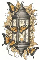 top moth lantern tattoo design idea