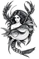 libra mom of a pisces, virgo, scorpio, and gemini sign tattoo design idea