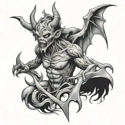 demon of lust tattoo design idea