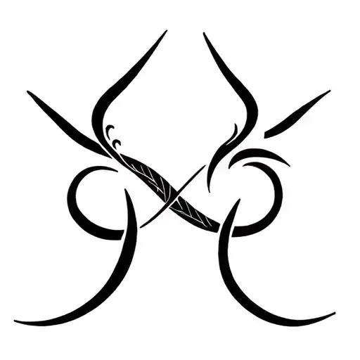 Capricorn and Aquarius sign intertwined symbolizing the client's tattoo design idea