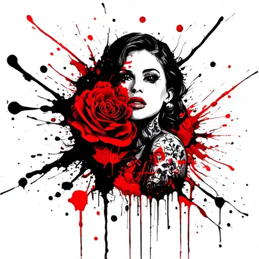 "Tell me every terrible thing you ever did, and let me love you anyway" trash polka style tattoo design idea