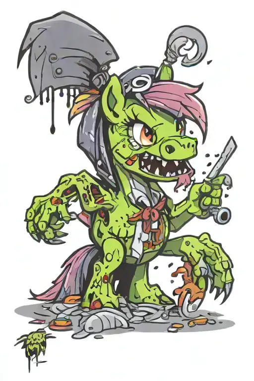 zombie my little pony eating its own tattoo design idea