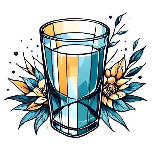 glass half full arm tattoo tattoo design idea