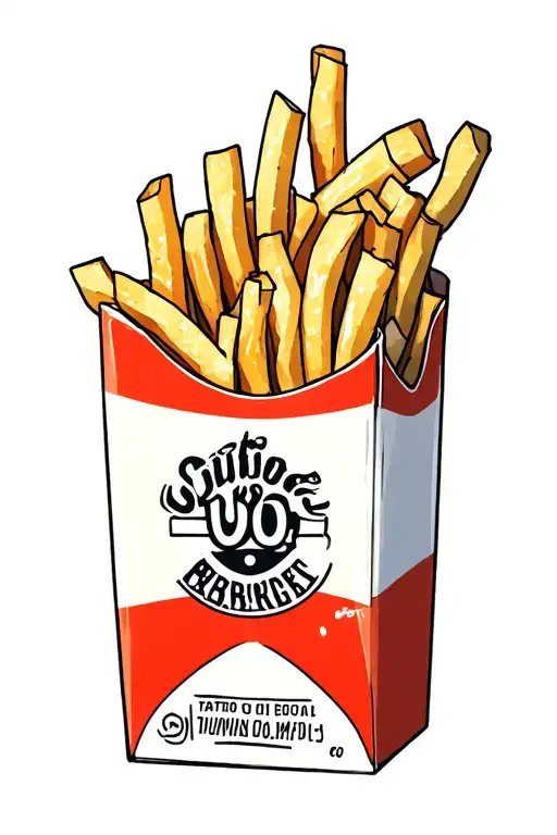fries in a pack of cigarettes tattoo design idea