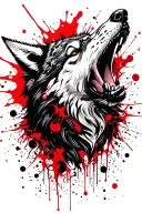 electric wolf howling tattoo design idea
