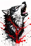 electric wolf howling tattoo design idea