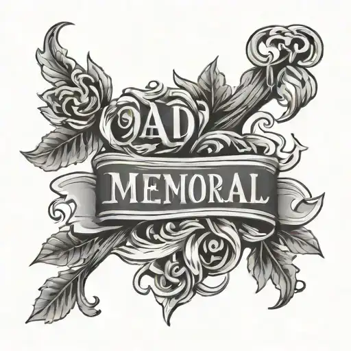 memorial dad name tattoo design idea