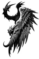Wing Demon Wing with Warhammer 40k Angel Knight style tattoo design idea