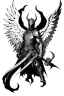 Wing Demon Wing with Warhammer 40k Angel Knight style tattoo design idea