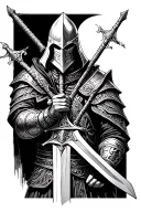 knight with sword tattoo design idea