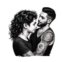 father and son matching tattoos tattoo design idea