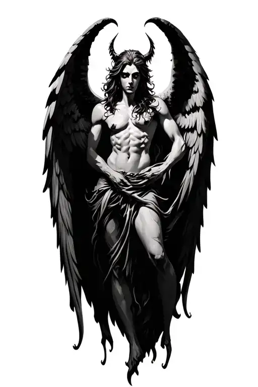 lucifer fallen angel tattoo design idea