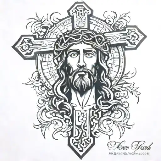 Jesus cross tattoo design idea
