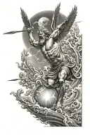 Greek mythology, atlas, Icarus falling, Zeus lightning, Poseidon trident  tattoo design idea