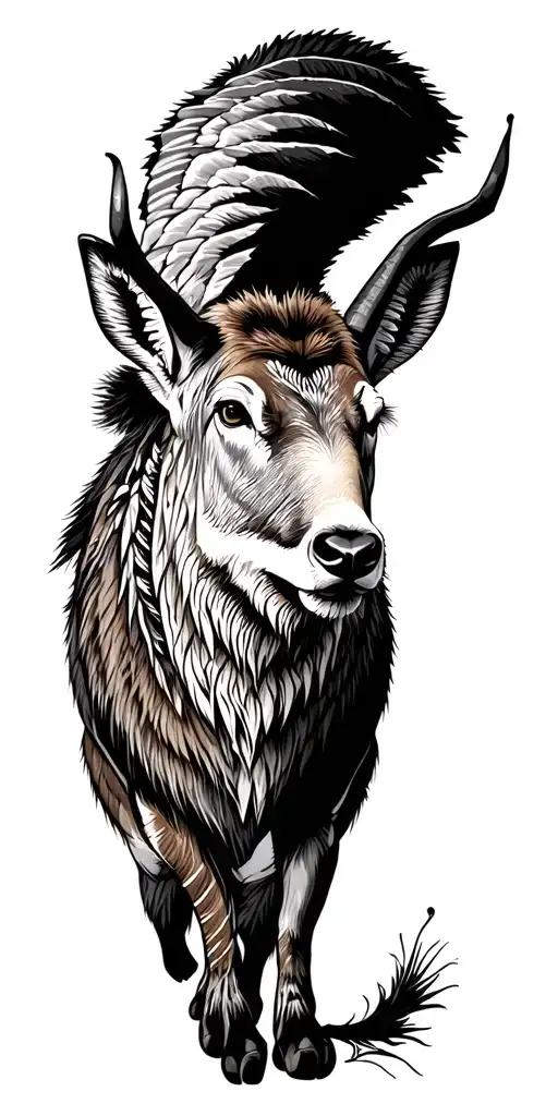 Idaho big game animals native tattoo design idea