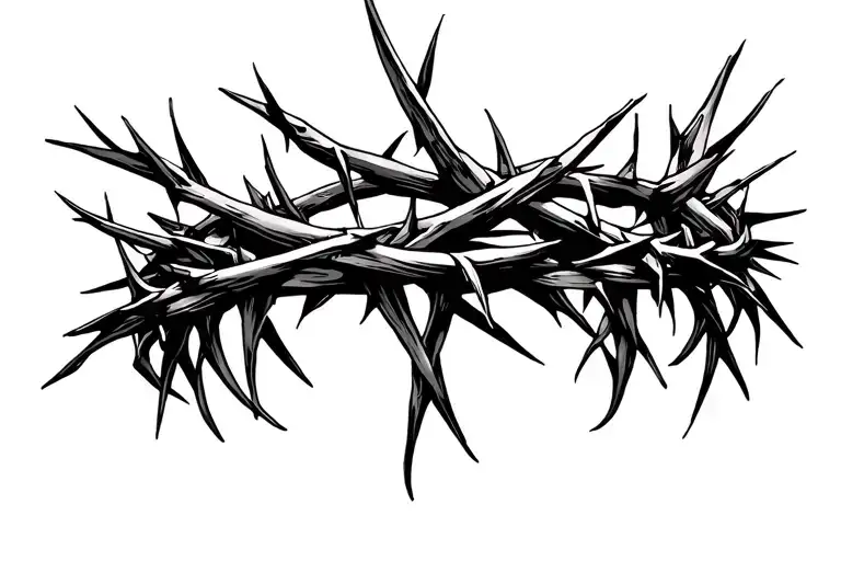 I want a tattoo of Jesus' crown of thorns, all black, that goes around my arm, in a traditional American style. tattoo design idea