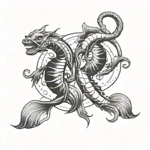 astrology pisces scorpio tattoo design idea