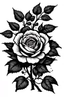 "Hope Healing" Minimalist wild Rose vine wrapping tattoo design idea