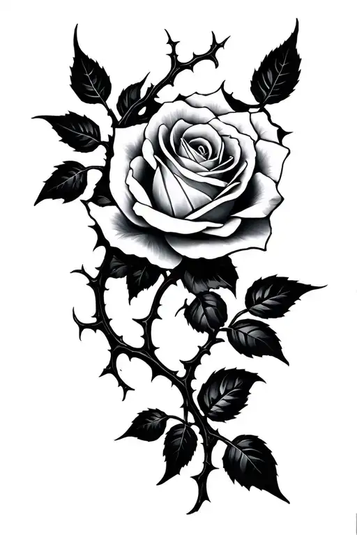 Neo / tech / rose thorn vine tattoo design idea