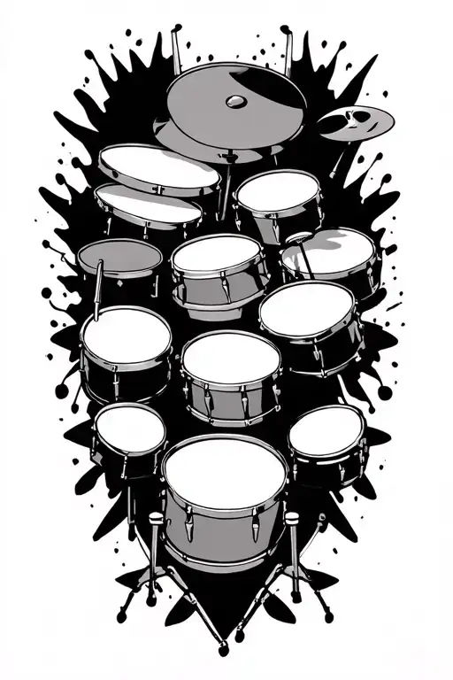 Drums and Percussion  tattoo design idea