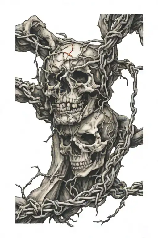 other world, body parts, barbed wire, tattoo design idea