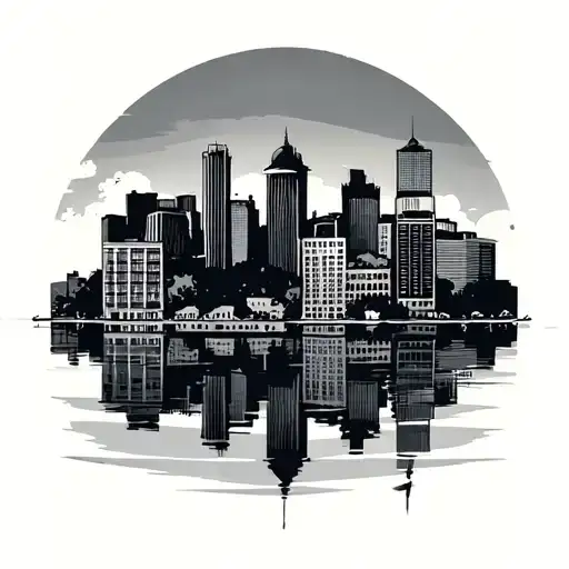 Minimalist Pittsburgh Skyline tattoo design idea