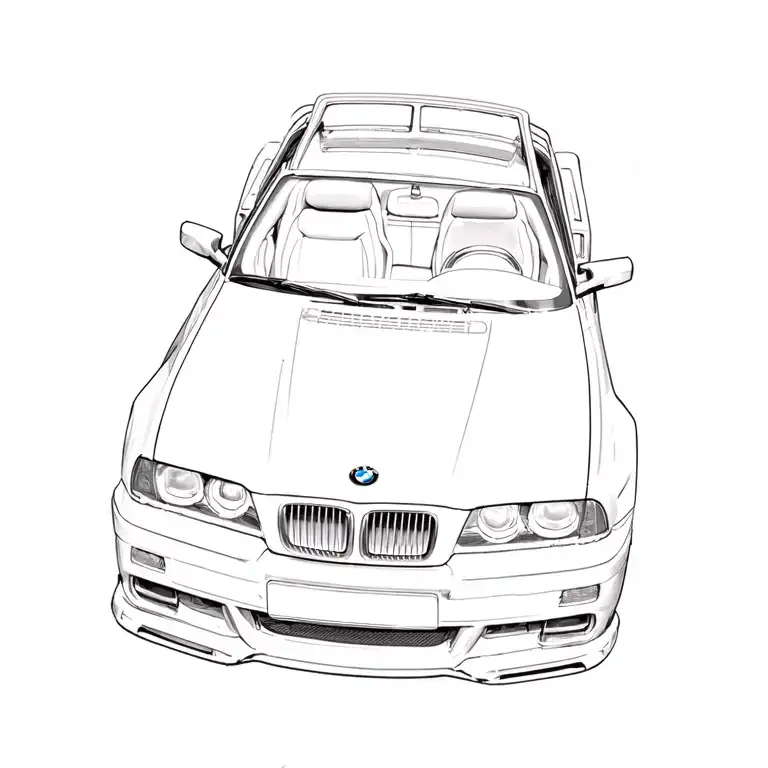 99 bmw e36 convertible tattoo design idea