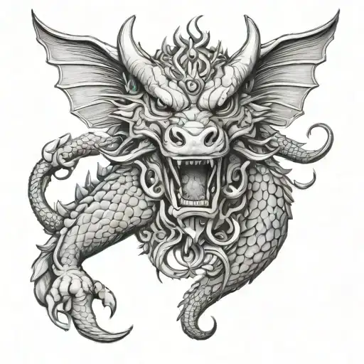 ox and dragon tattoo design idea