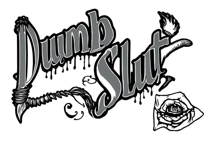 "Dumb Slut" tamp stamp tattoo tattoo design idea