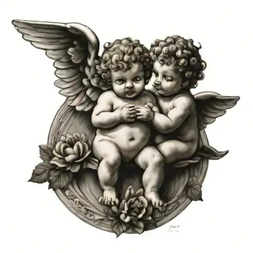 date 1976 4 inside the 6 cute cherubs tattoo design idea