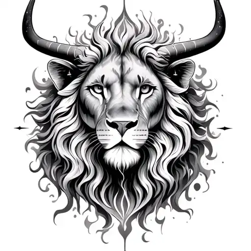 Universe, Sun sign Leo, Moon sign Leo, Ascendant Taurus, Planet Sun, Element Fire tattoo design idea