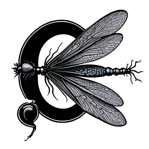 Semicolon Dragonfly tattoo design idea