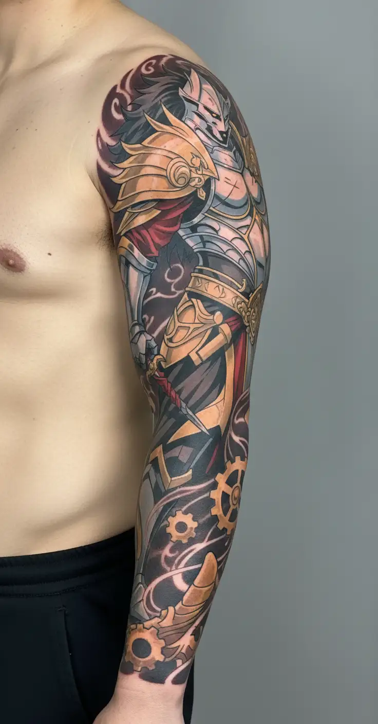 Scar knight after war tattoo design idea