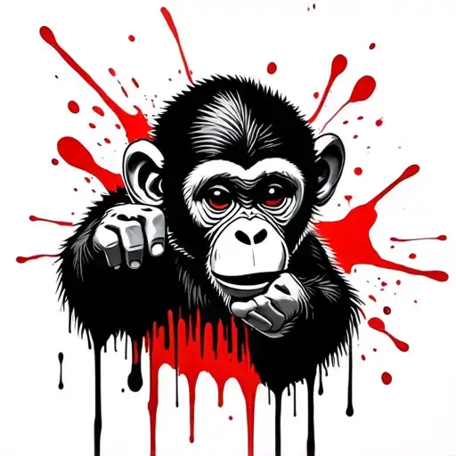 "AIYGIWGWY" "AIYGIWGWY" cute baby monkey giving the finger tattoo tattoo design idea