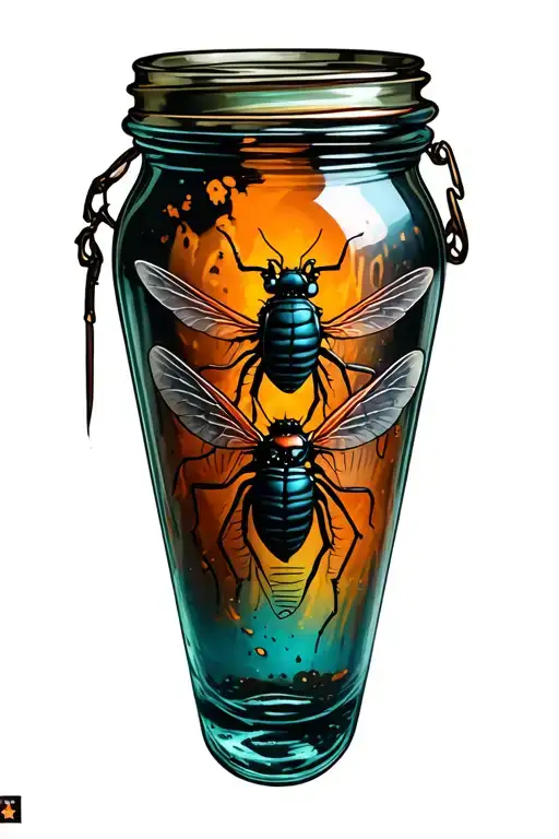 Jar of flies  tattoo design idea