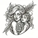 fire mom son tattoo design idea