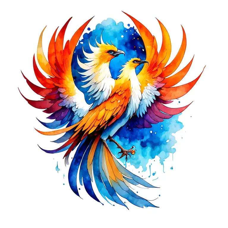 phoenix with nova tattoo design idea