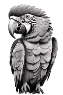 macaw interacting realistic. happy.  tattoo design idea