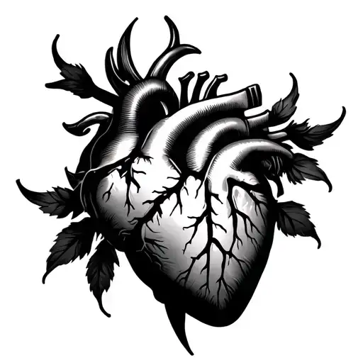 Masculine Heart tattoo design idea