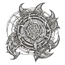 Creating a tattoo design that combines elements from the Borderlands game logo, the World of Warcraft Horde symbol, the  tattoo design idea