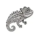 Polynesian chameleon tattoo design idea