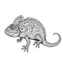 Polynesian chameleon tattoo design idea