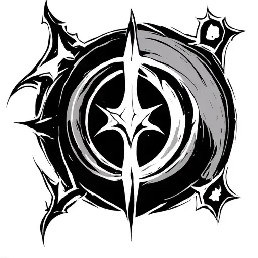 chaos undivided slaanesh symbol tattoo design idea