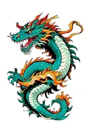 Japanese dragon wrapped around arm tattoo design idea