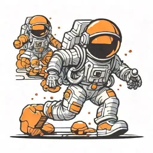 spaceman Bitcoin Orange pill tattoo design idea